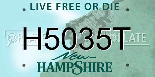 H5035T New Hampshire License Plate