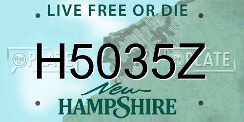 H5035Z New Hampshire License Plate
