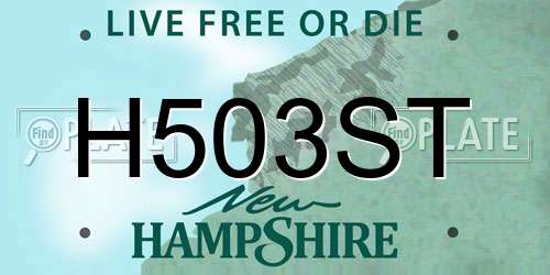 H503ST New Hampshire License Plate