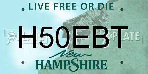 H50EBT New Hampshire License Plate
