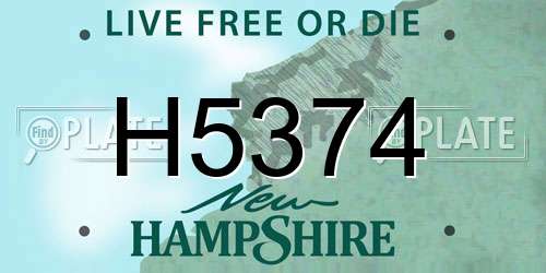H5374 New Hampshire License Plate