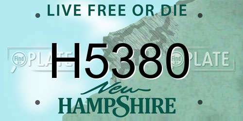 H5380 New Hampshire License Plate