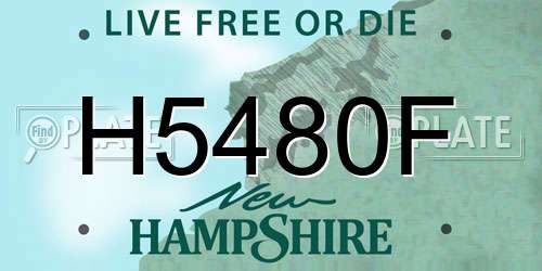 H5480F New Hampshire License Plate