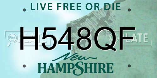 H548QF New Hampshire License Plate