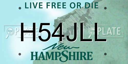 H54JLL New Hampshire License Plate