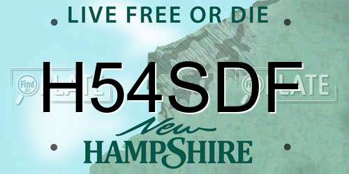 H54SDF New Hampshire License Plate