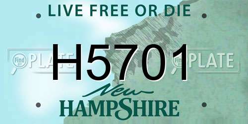H5701 New Hampshire License Plate