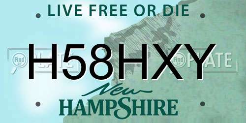 H58HXY New Hampshire License Plate