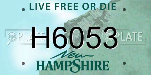 H6053 New Hampshire License Plate