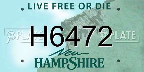 H6472 New Hampshire License Plate