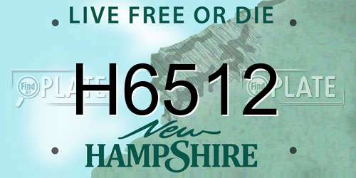 H6512 New Hampshire License Plate