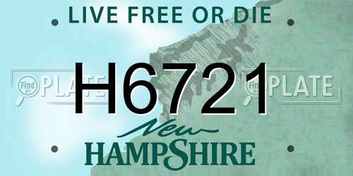 H6721 New Hampshire License Plate