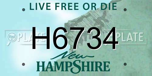 H6734 New Hampshire License Plate