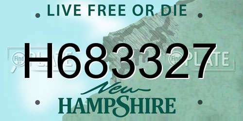 H683327 New Hampshire License Plate