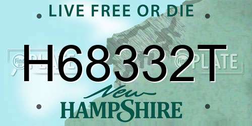 H68332T New Hampshire License Plate