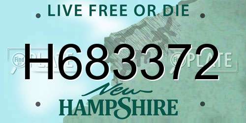 H683372 New Hampshire License Plate