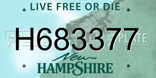 H683377 New Hampshire License Plate