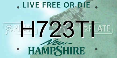 H723TI New Hampshire License Plate
