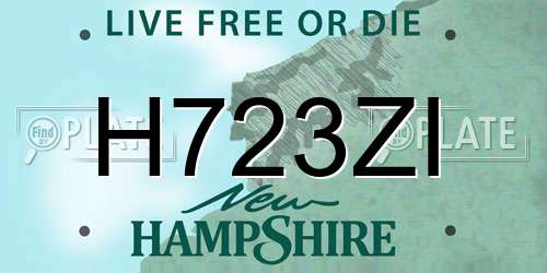 H723ZI New Hampshire License Plate