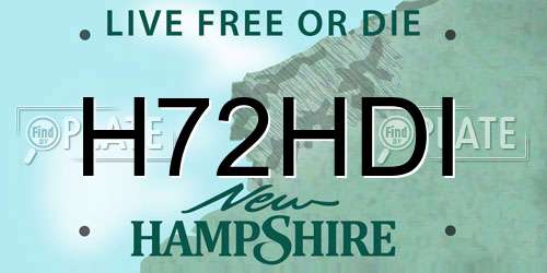 H72HDI New Hampshire License Plate