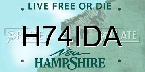 H74IDA New Hampshire License Plate