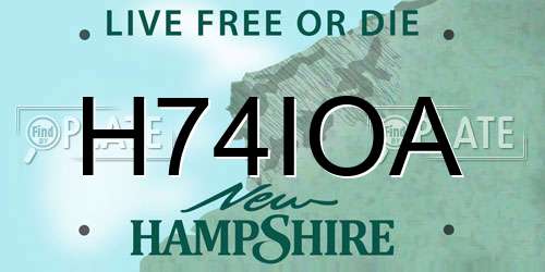 H74IOA New Hampshire License Plate