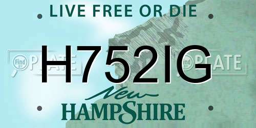 H752IG New Hampshire License Plate