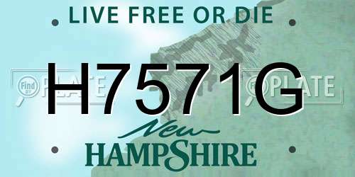 H7571G New Hampshire License Plate