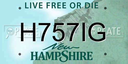 H757IG New Hampshire License Plate