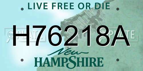 H76218A New Hampshire License Plate