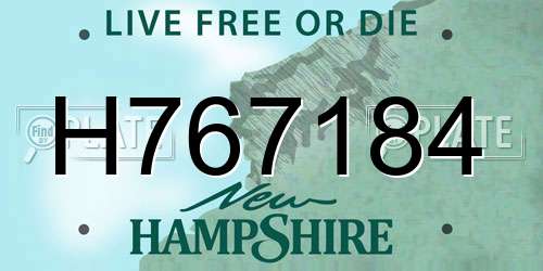 H767184 New Hampshire License Plate