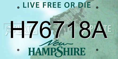 H76718A New Hampshire License Plate