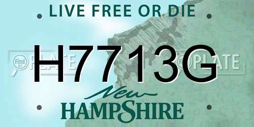 H7713G New Hampshire License Plate