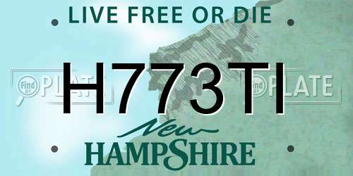 H773TI New Hampshire License Plate