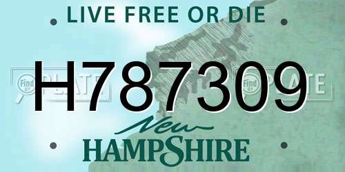 H787309 New Hampshire License Plate