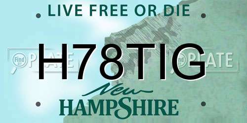 H78TIG New Hampshire License Plate