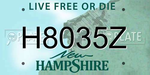 H8035Z New Hampshire License Plate