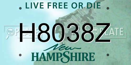 H8038Z New Hampshire License Plate