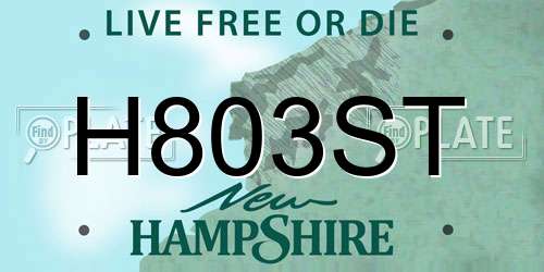 H803ST New Hampshire License Plate