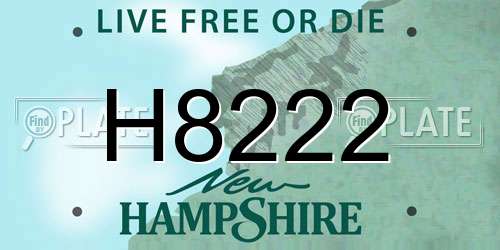 H8222 New Hampshire License Plate