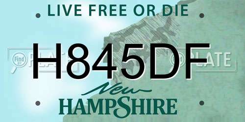 H845DF New Hampshire License Plate