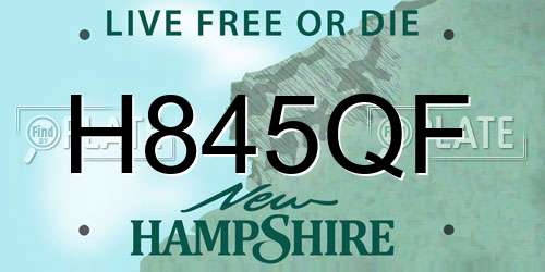 H845QF New Hampshire License Plate