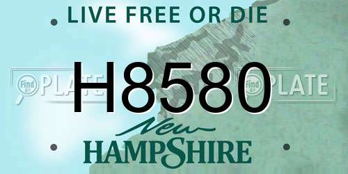 H8580 New Hampshire License Plate
