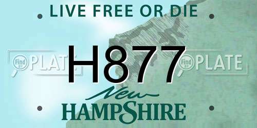 H877 New Hampshire License Plate