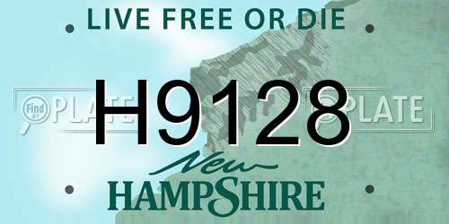 H9128 New Hampshire License Plate
