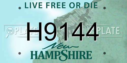 H9144 New Hampshire License Plate