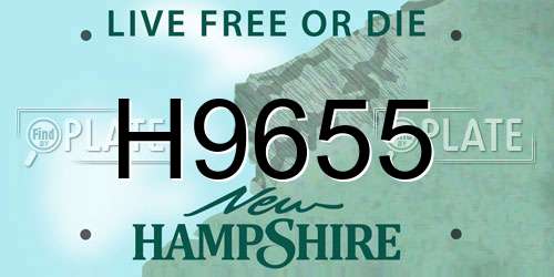 H9655 New Hampshire License Plate
