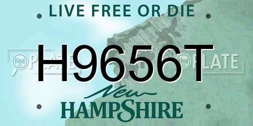 H9656T New Hampshire License Plate