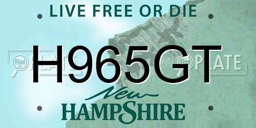 H965GT New Hampshire License Plate
