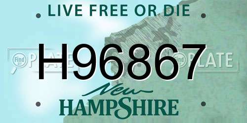 H96867 New Hampshire License Plate